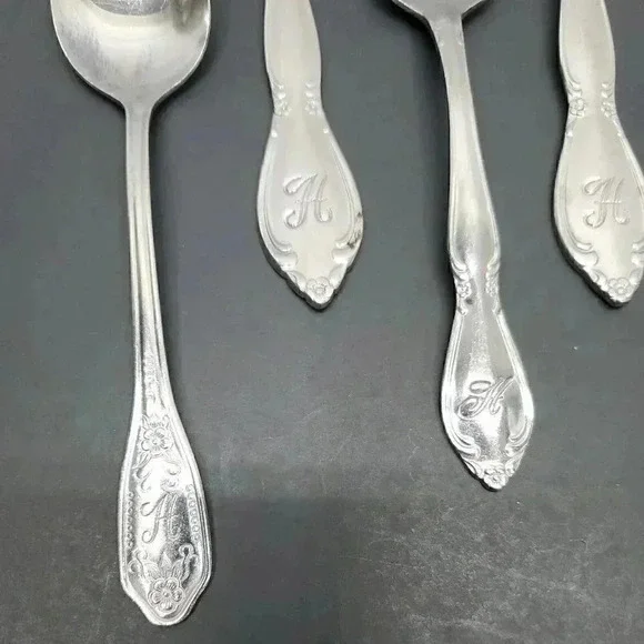 Flatware Stainless Steel Korea Letter "H" Engraved On Handle - Picture 2 of 13